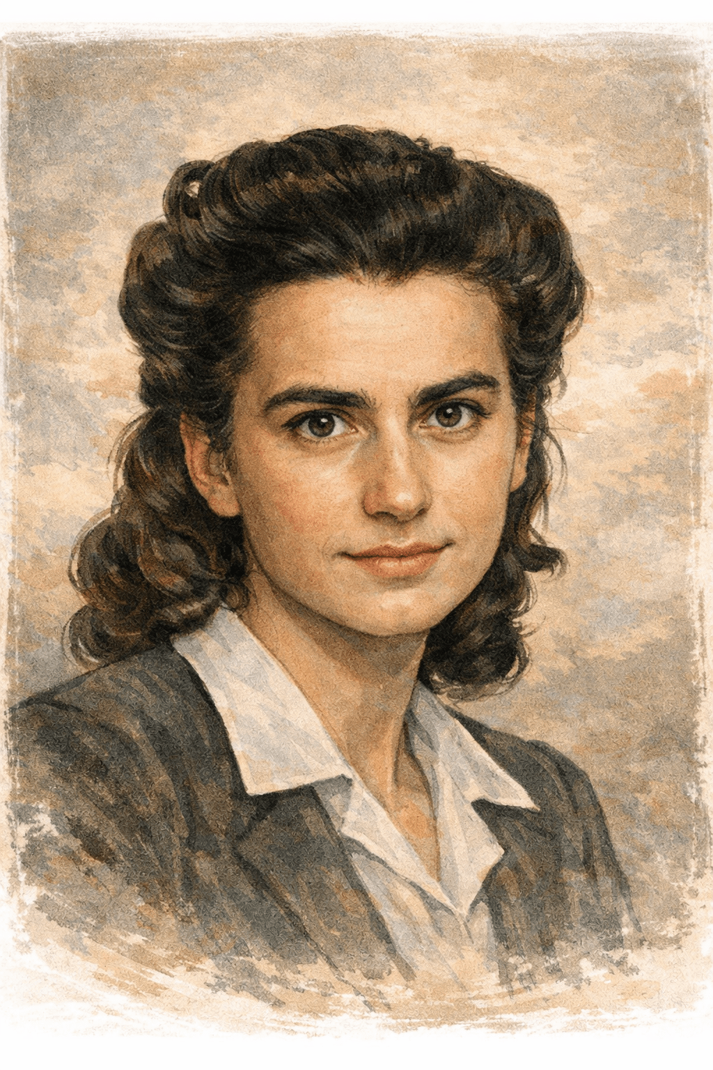 Ritratto illustrato di Teresa Mattei, partigiana e deputata dell’Assemblea Costituente italiana nel 1946